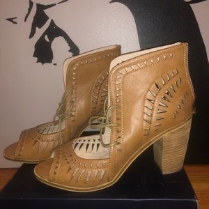 Open Toe Lace Up Booties